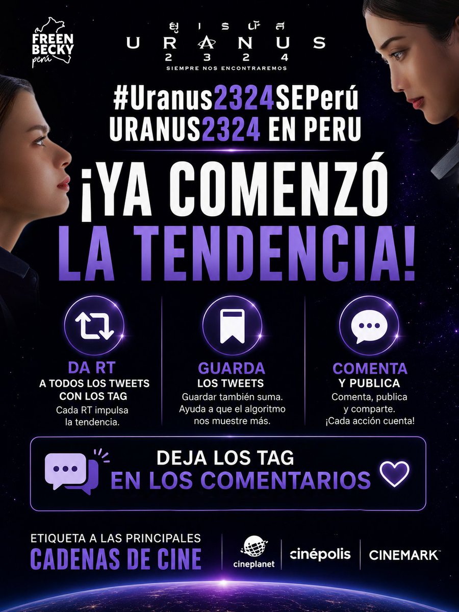 FreenBecky_Peru's tweet photo. ¡Comenzamos! ¡Hagamos ruido para que nos escuchen!

Dejen caer la tendencia en los comentarios.
Recuerden utilizar al menos 5 palabras antes de los tags!

#Uranus2324SEPeru
URANUS2324 EN PERU https://t.co/gpSDtE4y4V