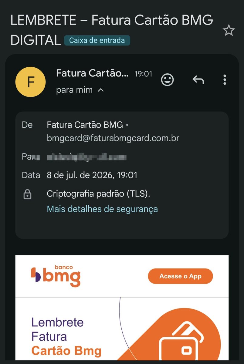 GustavoSanther's tweet photo. @bmg E aí para a coisa ficar mais esculhambada, acabo de receber um e-mail avisando que está na hora de pagar a fatura! Mas como se eu NÃO ESTOU CONSEGUINDO!!!! https://t.co/PfPDj0mgcd