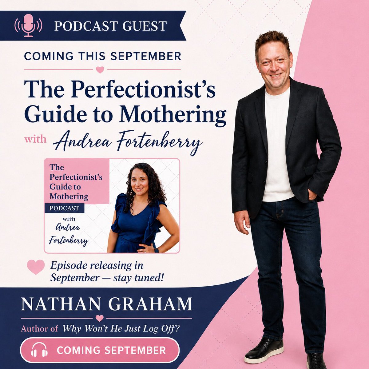 NathanGrahamAi's tweet photo. Grateful to be a guest on The Perfectionist’s Guide to Mothering Podcast with Andrea Fortenberry, releasing this September.

We talked parenting, screen time, gaming, digital dependency, and why the screen is often the symptom — not the real problem.

#Parenting #PodcastGuest https://t.co/UDZXXT7XnX