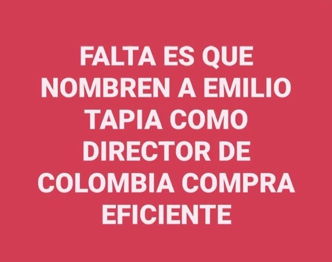alejoocampog's tweet photo. A Abelardo solo le falta nombrar a Emilio Tapia como director de Colombia compra eficiente. El gobierno de Abelardo promete ser más corrupto que el de Duque. https://t.co/aZB5YrqWvL