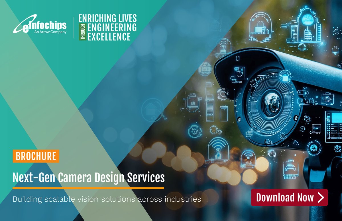 einfochipsltd's tweet photo. Power your vision-driven innovation with eInfochips’ Camera Design Services!
From advanced camera design and ISP tuning to edge AI and scalable VMS platforms, eInfochips enables end-to-end development of high-performance, production-ready vision solutions. Accelerate time-to-market with proven expertise, reusable frameworks, and deep imaging capabilities: https://t.co/2nXAeT2boc

#ComputerVision #EdgeAI #CameraDesign #Innovation