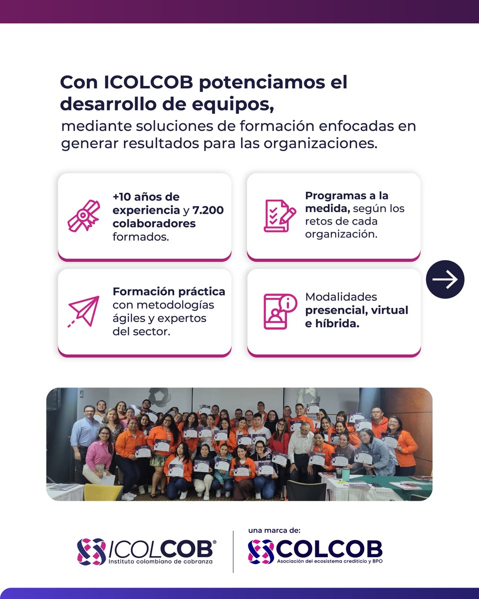 Colcob_Colombia's tweet photo. #ICOLCOB | Fortalecer el talento es fortalecer la capacidad de una organización para crecer y afrontar nuevos desafíos. Conozca nuestros programas de formación a la medida.
📩 proyectos@colcob.com

📲 318 712 0220
#FormacionEmpresarial #COLCOB https://t.co/og0yeqXkl4