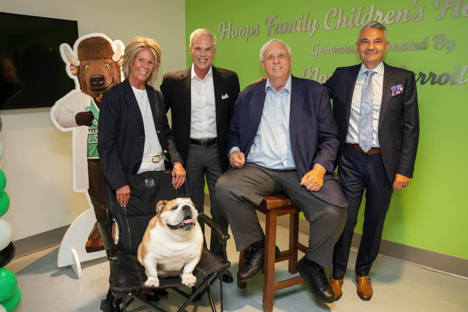 MarshalluPres's tweet photo. Thank you, Sen.  Justice for visiting Hoops Children’s Hospital at the Marshall Health Network this afternoon. The kids, the staff and the community appreciated the time that you, Cathy, Baby Dog and your staff invested with us. We appreciate you! @marshall_health @JimJustice_WV https://t.co/IJblWFqYLU