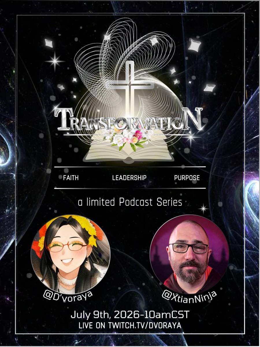 Dvoraya's tweet photo. Tomorrow on Transformation Podcast.

Pastor XtianNinja will be joining us to share his faith journey. He pastors creators to help them discover who God made them to be and how to serve the audience He’s given them. M.Div, 25+ yrs as a pastor, 5+ yrs f/t creator, &amp; network founder https://t.co/Vz1ZNqMtnK