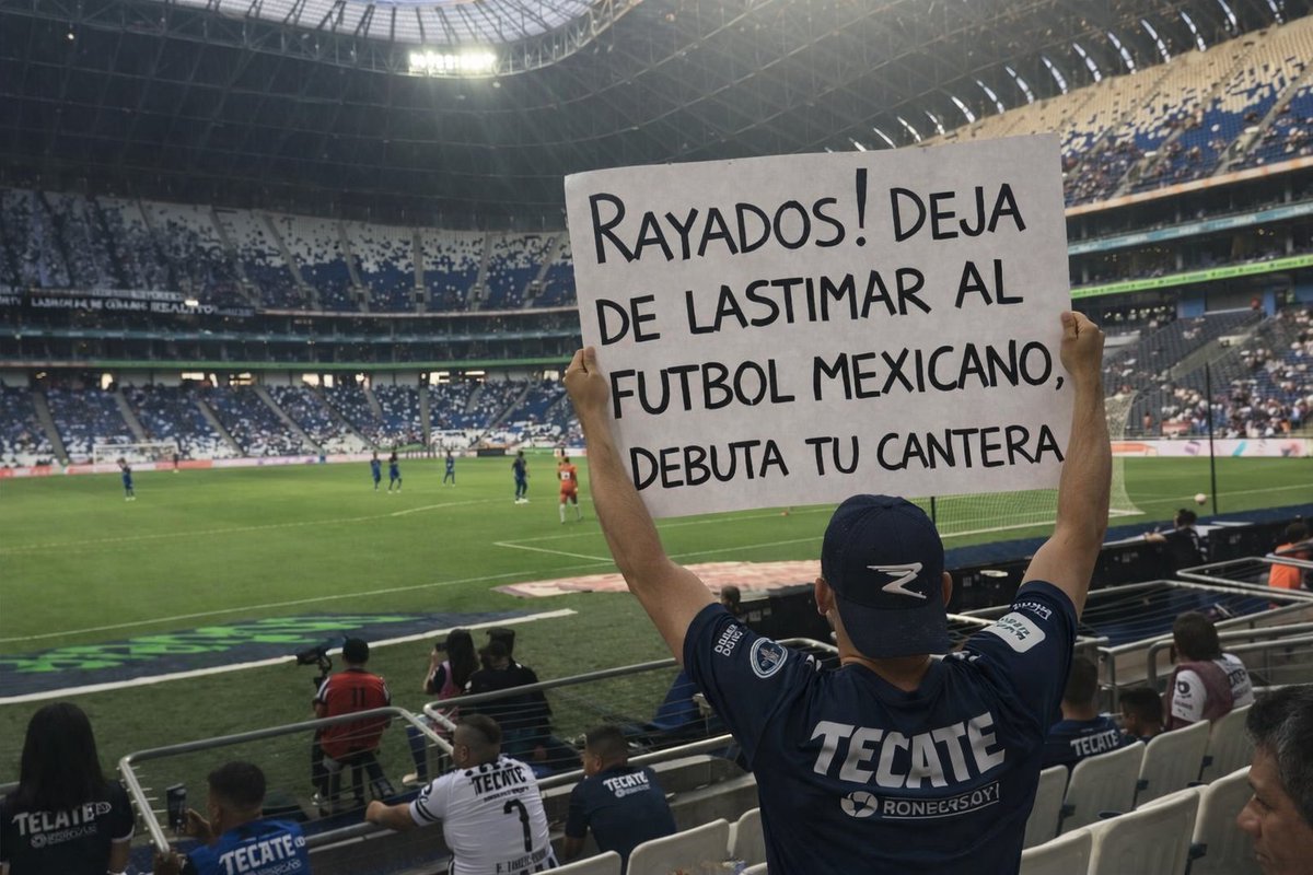 LetreroMx's tweet photo. Increíble que un club con tanto presupuesto sea incapaz de debutar talento local. En Nuevo León hay jugadores con nivel selección esperando una oportunidad. @Rayados #FutbolMexicano https://t.co/khLywSylKi