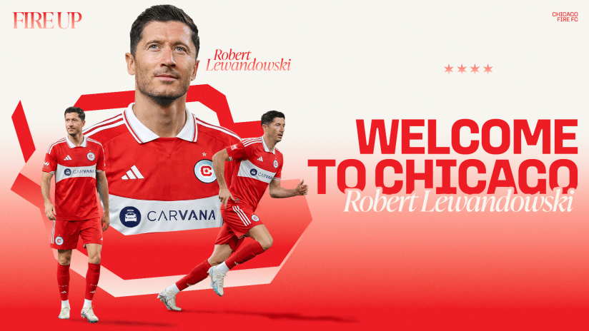 Josh_Frydman's tweet photo. Robert Lewandowski will officially be introduced NEXT TUESDAY as a member for @ChicagoFire! Lewandowski will then make his MLS debut Thursday, July 16 against Vancouver at Soldier Field #CF97 #FireFC @WGNNews https://t.co/9JedcP9sUF