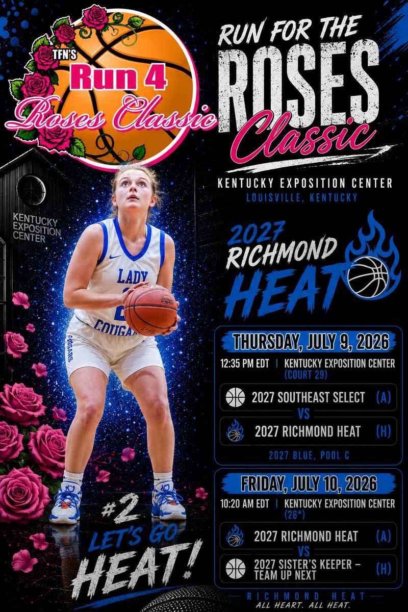 KayleeBaker21_'s tweet photo. My schedule for the first two games at @TFNsRun4Roses! 
@RichmondHeat1 https://t.co/EezjLM8rQt