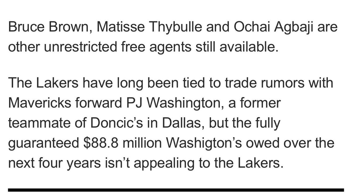 Rome_Beast's tweet photo. lakers also looking at matisse thybulle ziare williams and ochai agbaji

this just pissed me off tho

it looks like the lakers don’t want to take on pj washington and his contract cos his next four years are guaranteed

mind u we just have out a buncha 4 year contracts ?!! smfh https://t.co/pio0HIrHqC