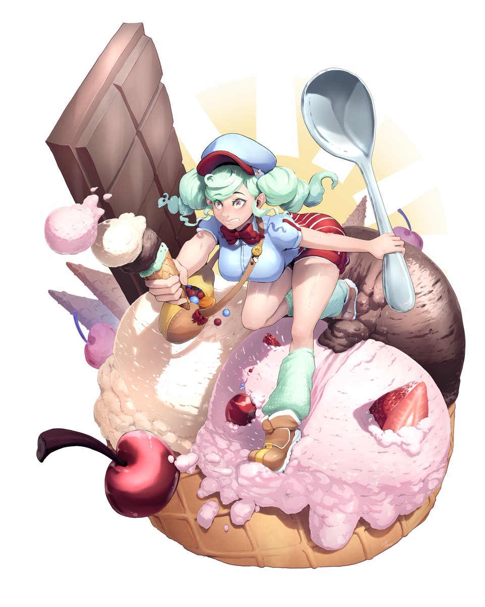 Tasytot's tweet photo. Took part in the Vgen challenge for the first time this month. July theme: "ice cream" https://t.co/XR9EECNgdY