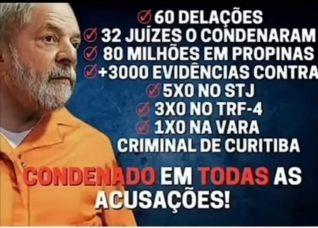Adrors10's tweet photo. @vallemattos É vrdd. É inocentissimo esse baita home ne...
Lembrando q so foi solto prq qm ele boto no STF alegou q ele foi julgado no lugar errado, nunca foi declarado inocente d nd. Pelo contrário, ainda tirou tds corruptos dos presídios e levou pra cargos públicos novamente.. https://t.co/B14IL0AmNy