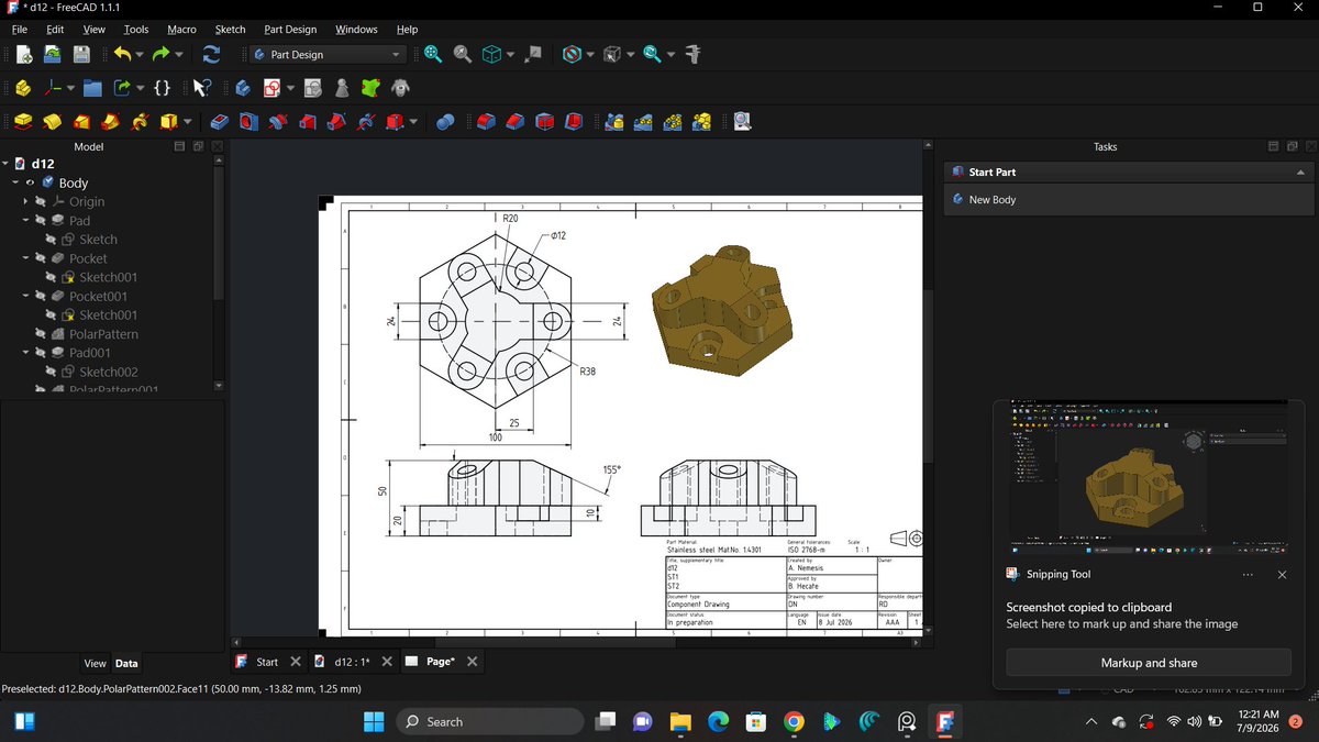 manlikesmith_'s tweet photo. while i slept once again, i got the inpiration on how to get past this one issue i kept getting on this drawing.

the goal was to not only get the final product but to also make my drawing on each step of the way FULLY CONSTRAINED. https://t.co/IsEsUsOy7O