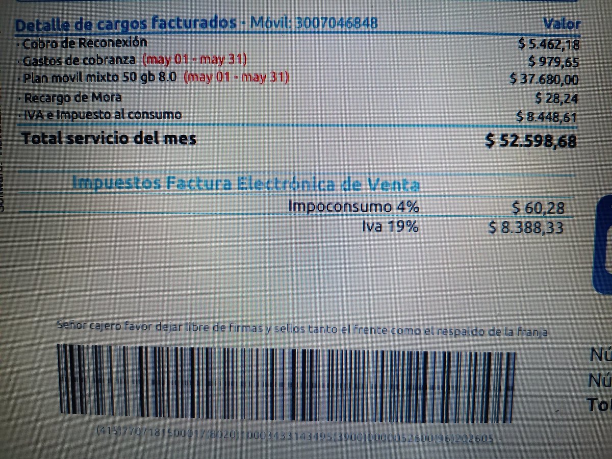 prousiss's tweet photo. Gente si voy a pagar mis datos vencidos del 24 de junio del 2026, pero abro la factura y dice que la fecha límite de pago fue el 25 de mayo del 2026. Estoy en el futuro p en el pasado. Me explican? @ETB https://t.co/nrNDXHhbD7