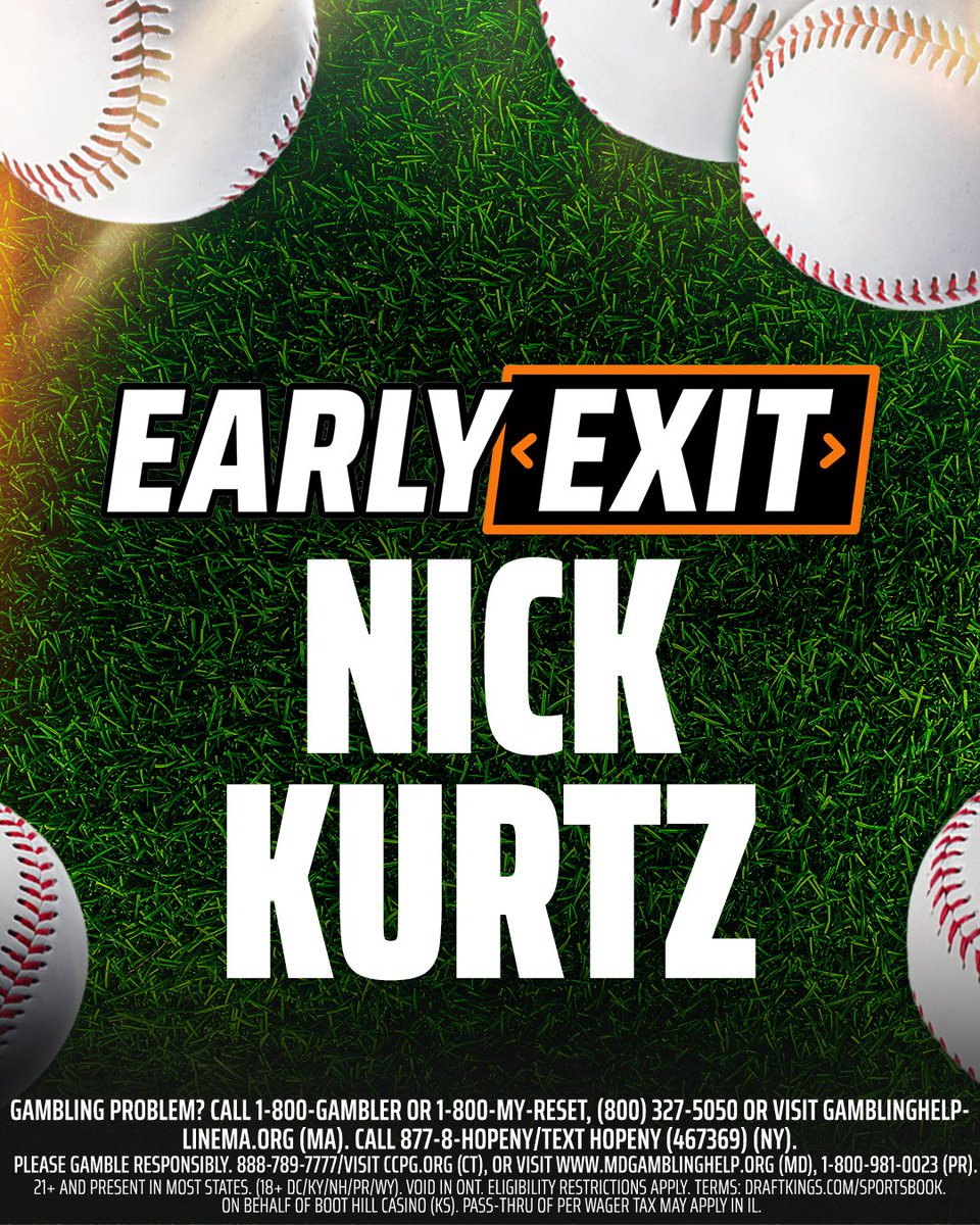DKSports's tweet photo. Nick Kurtz left tonight's game against the Tigers BEFORE his 2nd plate appearance.

Early Exit is in effect - we've got your back 🤝

All qualifying bets will be honored and tagged as Early Exit Protected https://t.co/RzXuU5hFA2