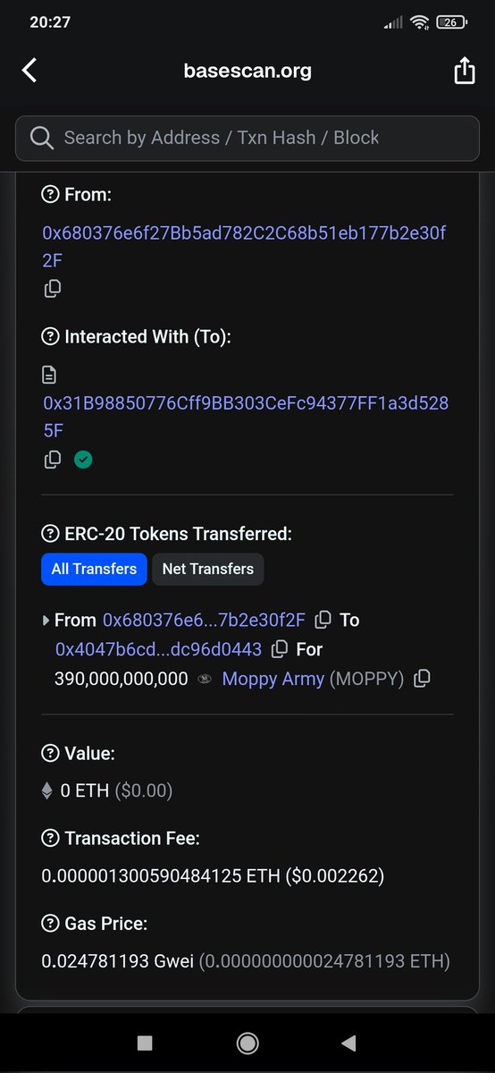 ArmyMoppy's tweet photo. @Jeremmy28498 Tokens $MOPPY sent 🚀 https://t.co/pZdDxC42cj