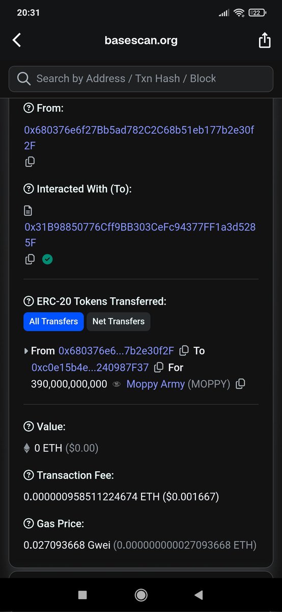 ArmyMoppy's tweet photo. @HolyS29223 Tokens $MOPPY sent 🚀 https://t.co/xErIgGALTf