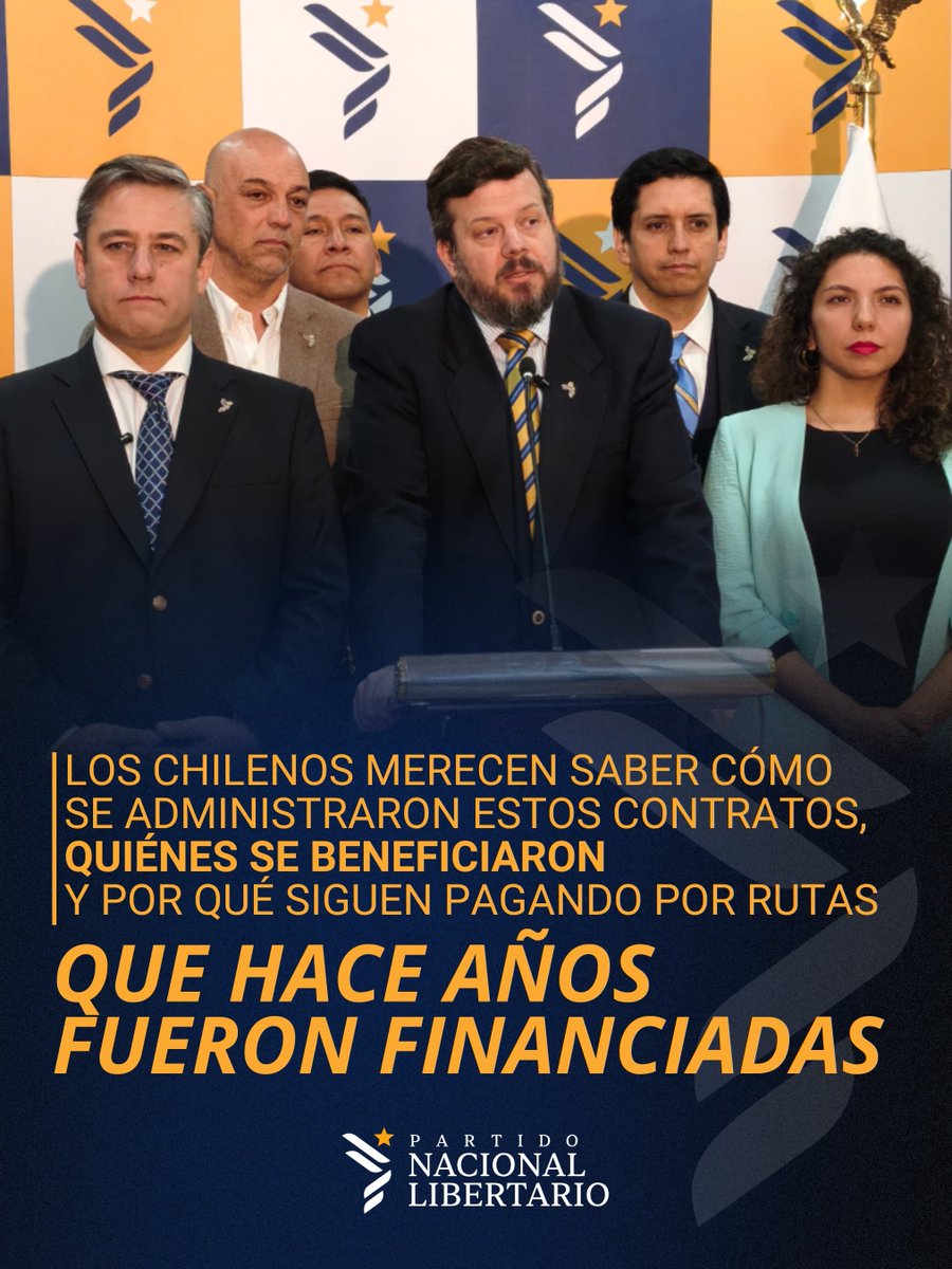 Partido_NL's tweet photo. Comisión investigadora por las autopistas y el TAG

Durante años advertimos sobre los contratos de las autopistas y los cobros abusivos del TAG. Hoy, con la aprobación de la comisión investigadora, damos un paso para esclarecer cómo se administraron estas concesiones, quiénes se beneficiaron y por qué los chilenos siguen pagando por rutas que ya fueron financiadas. El PNL cumple.

#PartidoNacionalLibertario #JohannesKaiser #NoMasTAG #Transparencia #Chile