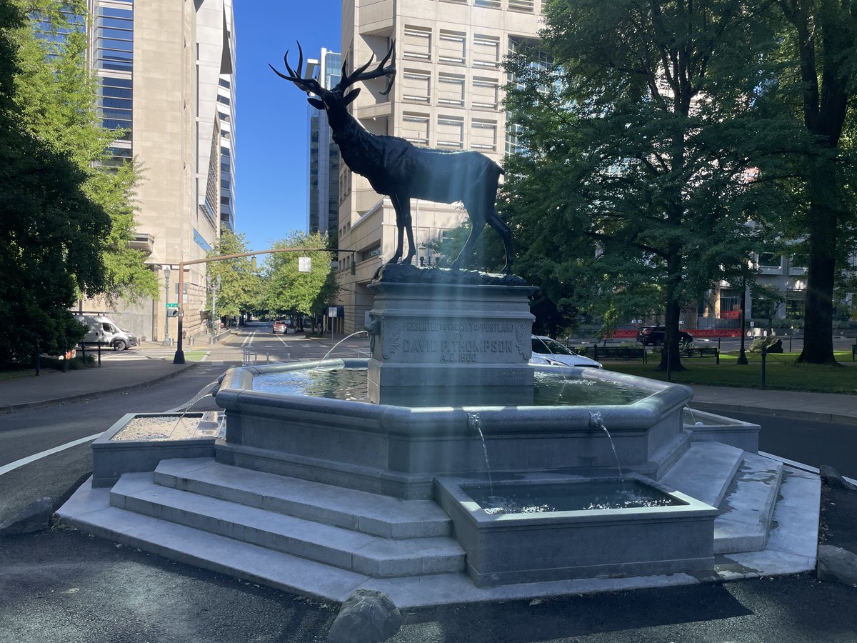 TheRealFarley's tweet photo. So, they won't give us back the Theodore Roosevelt or Abraham Lincoln statues Antifa rioters destroyed on Columbus Day, 2020;

instead, all we get is the Thomas Elk Fountain Antifa destroyed during the 2020 Summer of Love Riots - for only 2-million taxpayer dollars.

Portland.. https://t.co/uxz1L3smh3