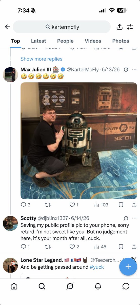 djblinx1337's tweet photo. @KarterMcFly @Corpor4lC4rl @chas_swim_mom Oh look, it’s you again, I knew you looked familiar. I already absolutely dog walked your bitch ass once. I’m surprised you two took a break from giving each other a dutch rudder to reply to me. Don’t let me get in the way of your homoerotic happenings. https://t.co/JeUVGx0VcR