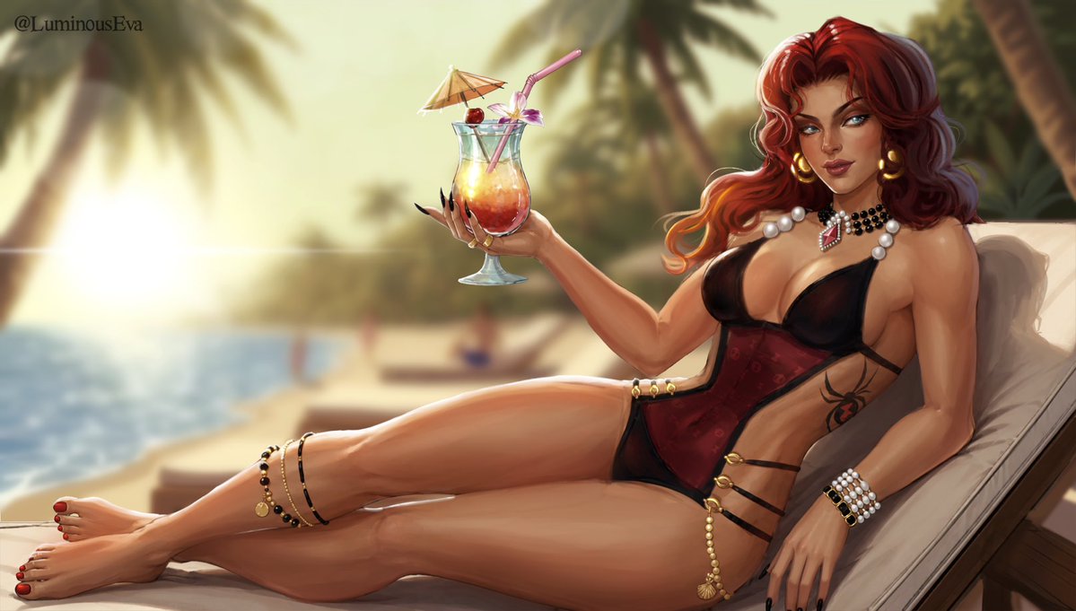LuminousEva's tweet photo. Black Widow: Aquatic Assassin 🍹

Finished this one at the right time! Couldn’t have picked a better moment with her upcoming kit rework. 💎

 #MarvelRivals #MarvelRivalsfanart https://t.co/FNl1wlVObE