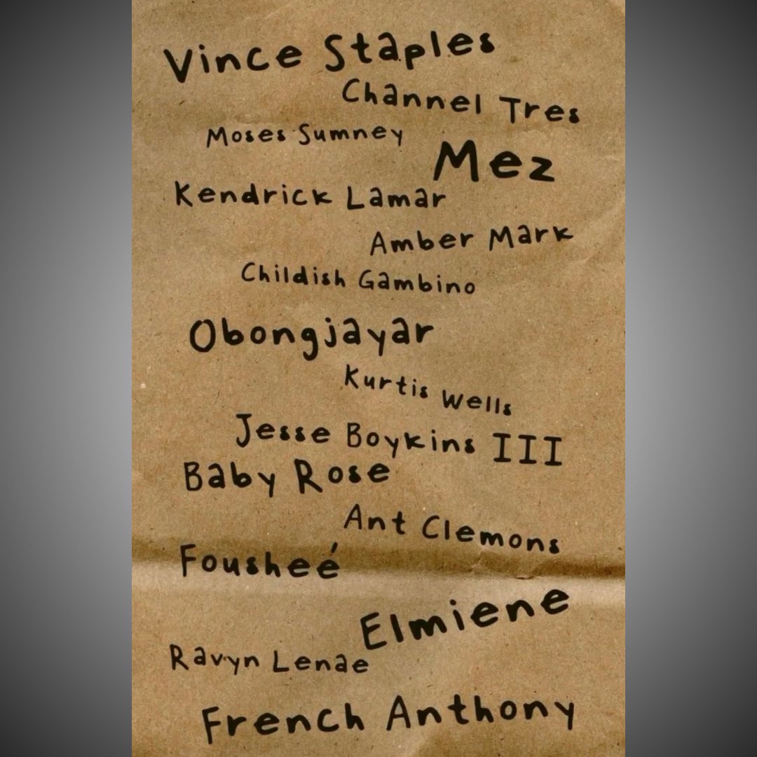 nfr_podcast's tweet photo. Kendrick Lamar will be featured on DJ Dahi’s new album 🚨

Other features include:
• Childish Gambino
• Vince Staples
• Channel Tres
• Ravyn Lenae
• Fousheé 
• Amber Mark
&amp; More

Insanely stacked. https://t.co/avTNmUCjOe