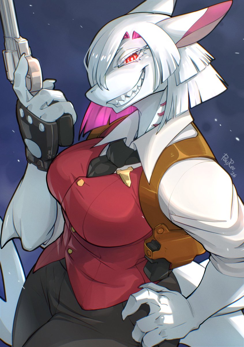 powree's tweet photo. Shark lady hitman… or hitwoman? https://t.co/TR3FDGy4TX