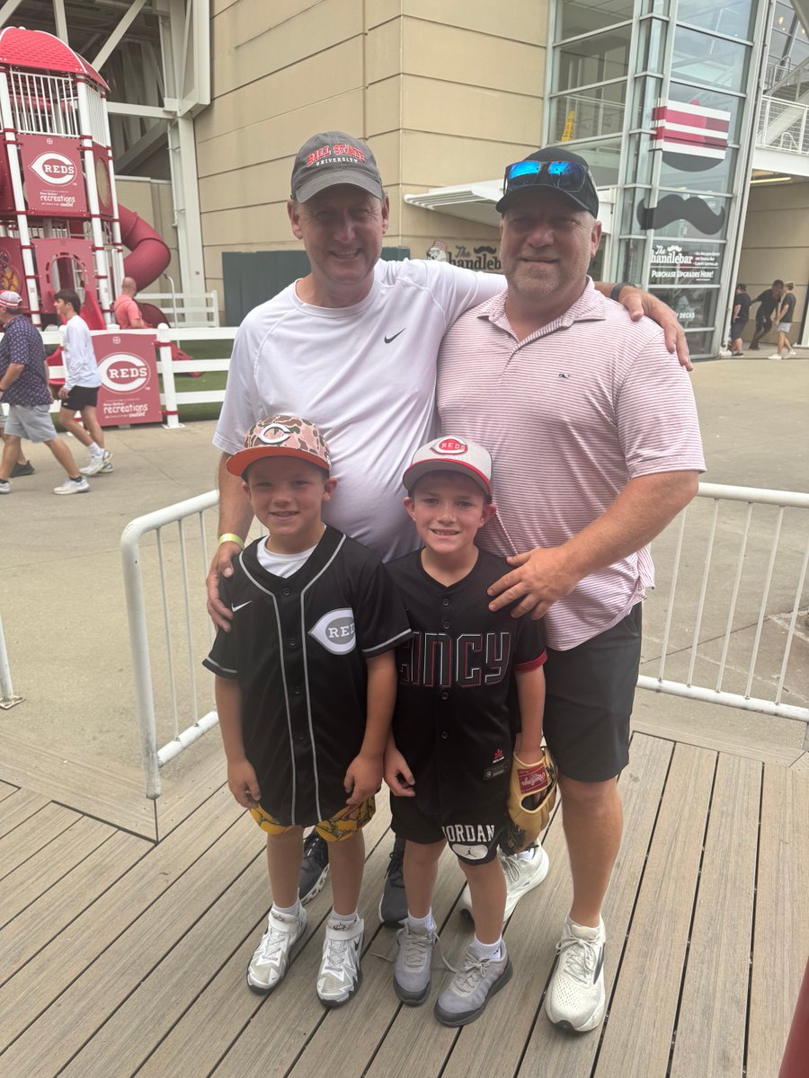 CoachMaloney's tweet photo. Former Michigan Great Paul Hammond with his two sons at the Red’s game-what a small world!  An unexpected blessing! https://t.co/hLJ6Ho48d5