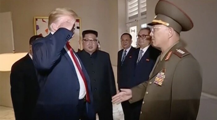 akrican907's tweet photo. @Republicans Trump is the only potus ever to call Communist leaders his friends, and the nerves to salute them.  Beware of the wanna be putin, Donald 🍊 Trump. https://t.co/ST3WD1V8AY