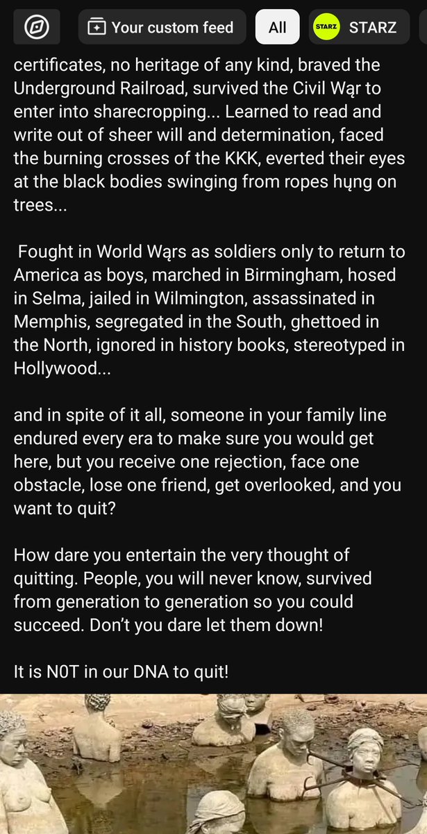 AmericaOwesADOS's tweet photo. Whew! I needed to hear this 🙌🏽 #ADOS #AmericanDescendantsofSlavery Our ancestors & their descendants(us) are living miracles & bring justice & accountability wherever we are #AmericanHistory https://t.co/3VAI4a74im