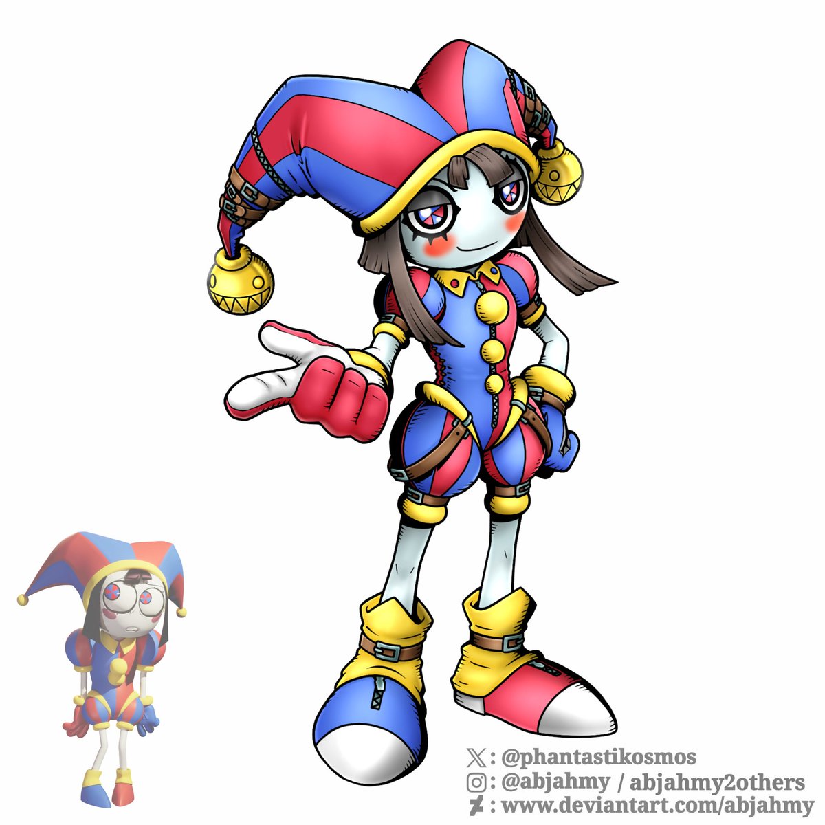 phantastikosmos's tweet photo. Pomni like a Digimon, Pomnimon

Level: Adult 
Type: Puppet 
Attribute: Vaccine 
Field: Nightmare Soldiers

He has great willpower, but needs to work in a group to show his true potential.

Evolves from Pekomon https://t.co/29gajigGWS