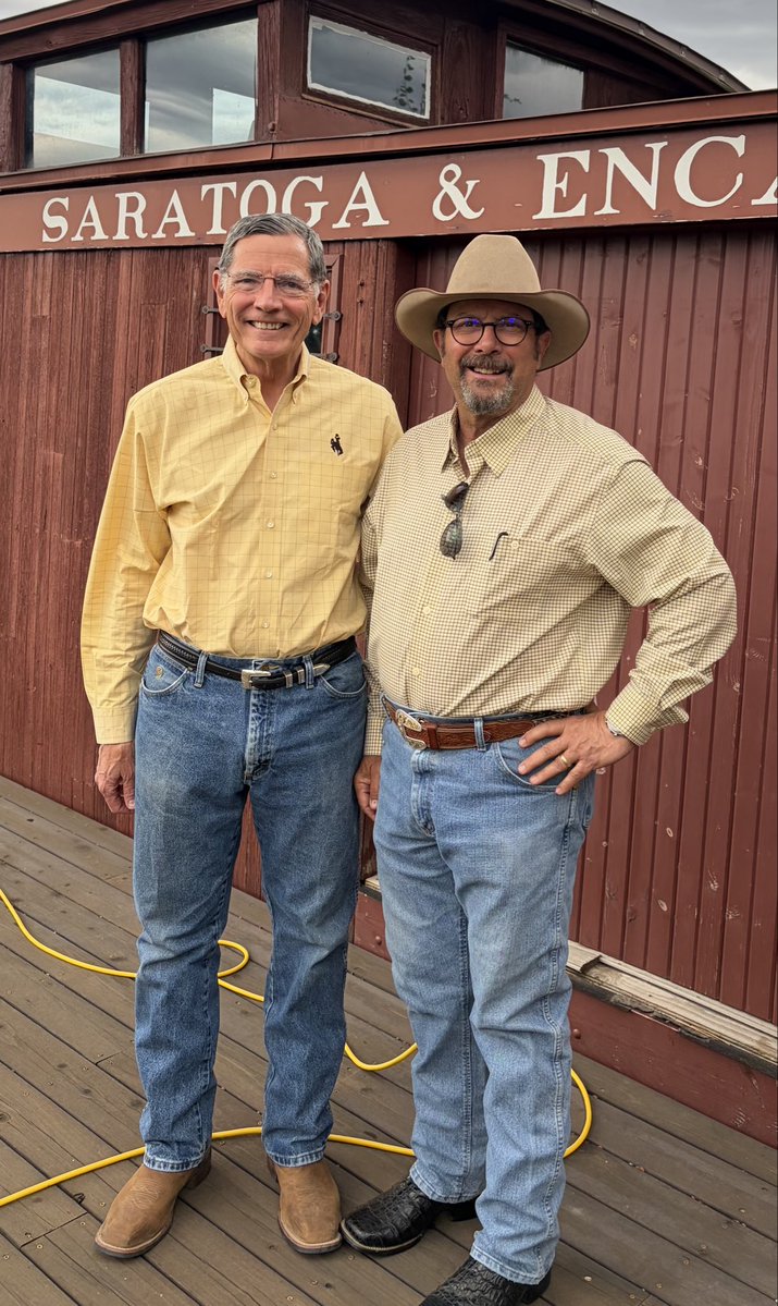 cjboxauthor's tweet photo. It was my pleasure to read the Declaration of Independence today (July 8) which was first read out loud on this day 250 years ago.  The event took place in Encampment, Wyoming at the Grand Encampment Museum.  It was a surprise to be joined by Wyoming U.S. Senator John Barrasso (a big fan of the books) who joined me on stage with a large replica of the Declaration itself.  Sorry, Brits, but we made the right choice. @SenJohnBarrasso