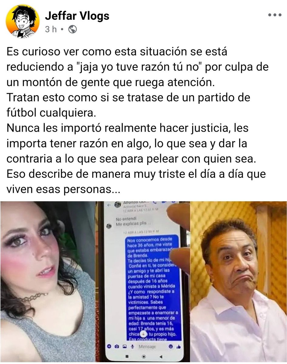 Kbronproyectado's tweet photo. Mi mejor amigo Jeffar vlogs se pronunció en facebook sobre los detractores de Alfonso Obregón que ahora lo critican a él. https://t.co/6jIVv9tL9m
