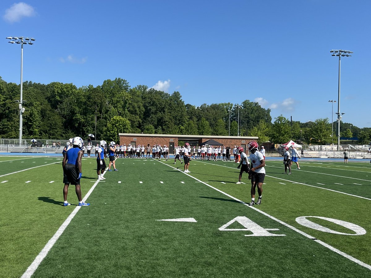 AuburnHighFB's tweet photo. Great OTA work today with Prattville High School @PrattvilleFB @bobbycarr11 
Thanks for coming Lions and Good Luck on the season. 

Shoutout to @StClark30 for speaking to both teams today also before competition. 
@keithetheredge1

#OTA26 https://t.co/QZ194DFxGf