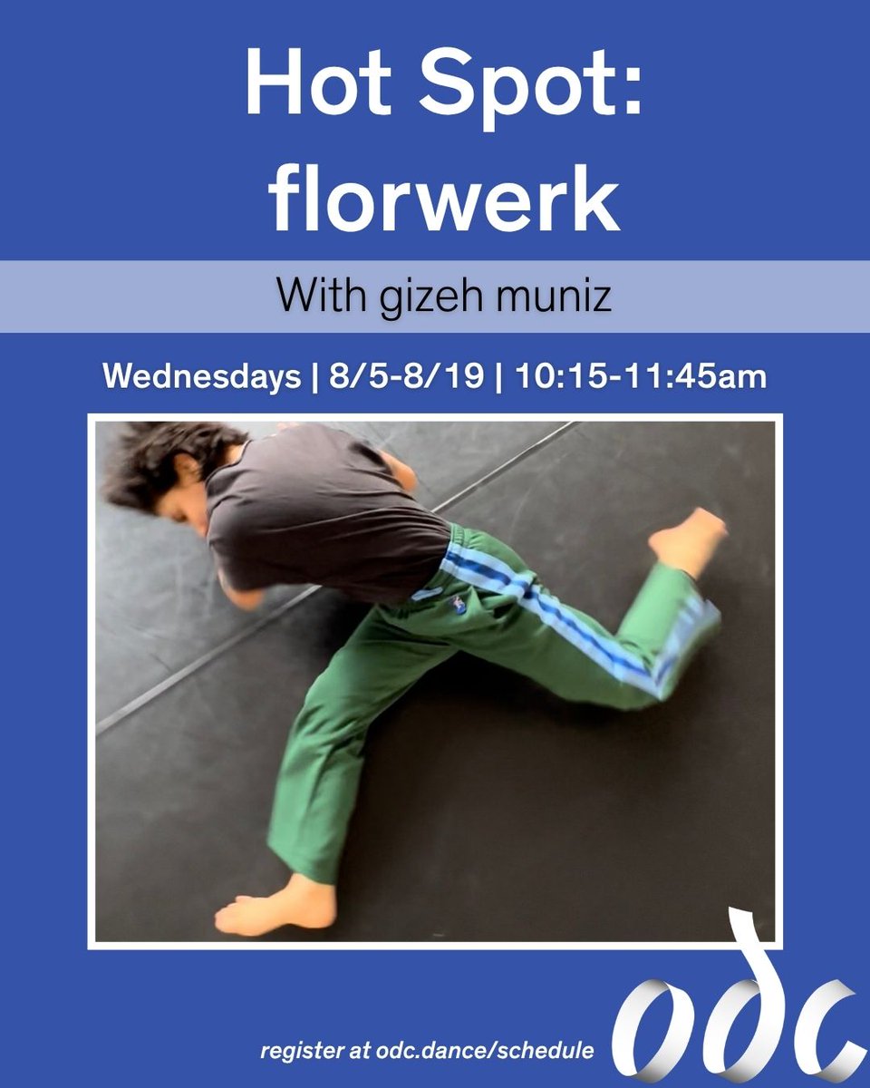 ODCsf's tweet photo. 🔥 Hot Spot: florwerk with gizeh muniz
Wednesdays, 8/5, 12, 19 || 🔗 https://t.co/47BwBt0qE5

This is a dynamic floor-work class that explores a buoyant and strong physicality that embraces pleasure through phrases, somatic practices and improvisation.

#floorwork #odcsf #dance https://t.co/xBro08Iwll