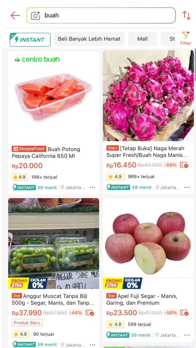 Sabinereyad's tweet photo. Tiada hari tanpa masak praktis berkat fitur ini! Beli buah atau telur tinggal klik, pesanan tiba cepat banget &amp; tetap segar. Ada Diskon 50% + Gratis Voucher Kalau Telat, masak jadi tenang total! #ShopeeBelanjaInstant1Jam https://t.co/ARIHAz02Js