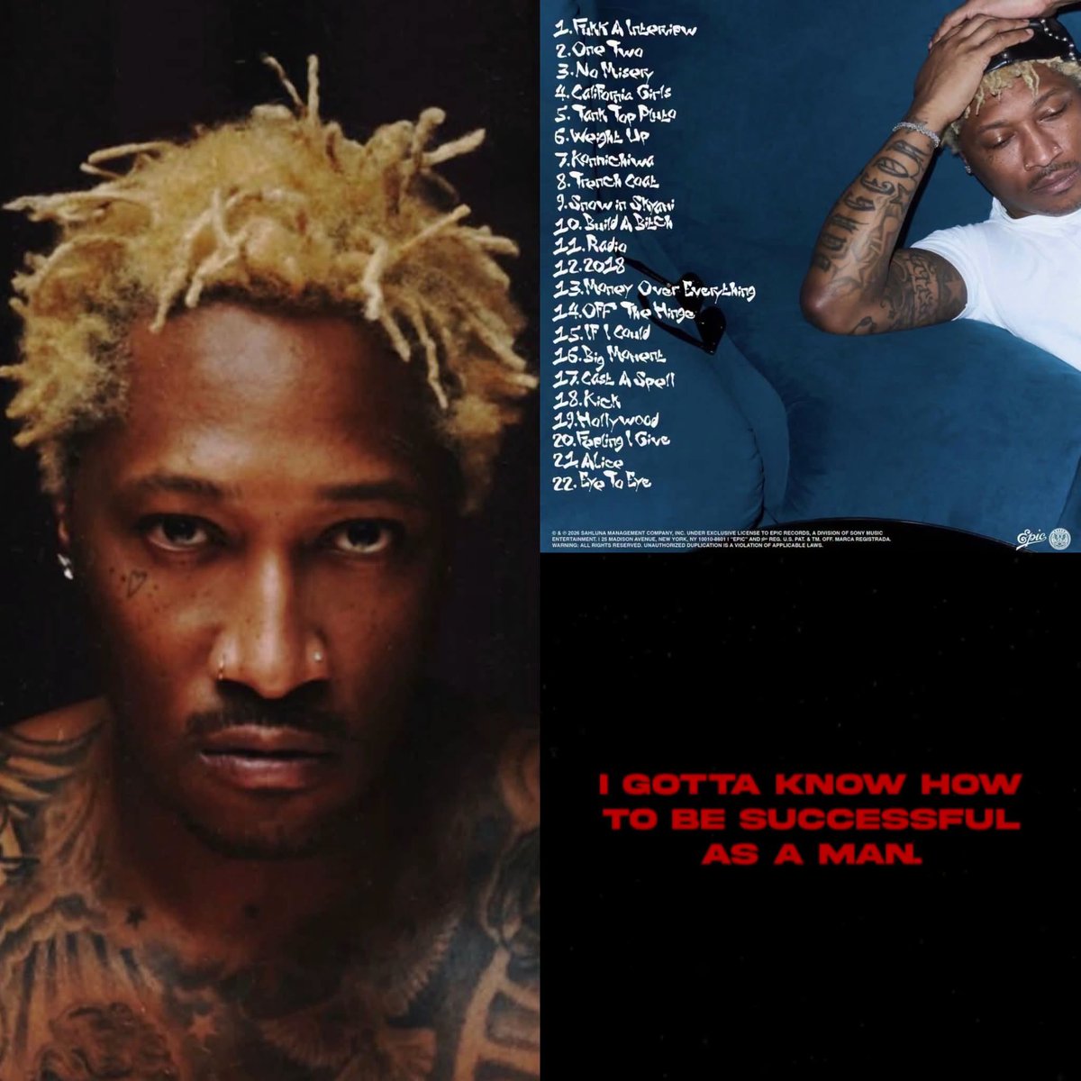 RapHubDaily's tweet photo. Future reveals the tracklist for his new album "The Real Me," dropping this Friday https://t.co/LOvb2QtElJ