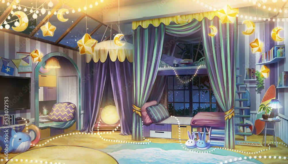Vtnina78's tweet photo. Stepping into a dream world.  Who wouldn't want to hang out in a room like this?
​#StreamBackground #VTuber #CozyVibes #AnimeBackground #StarryNight #KawaiiAesthetic #TwitchStreamer 
( R F W ) https://t.co/Y78eTkMQAp