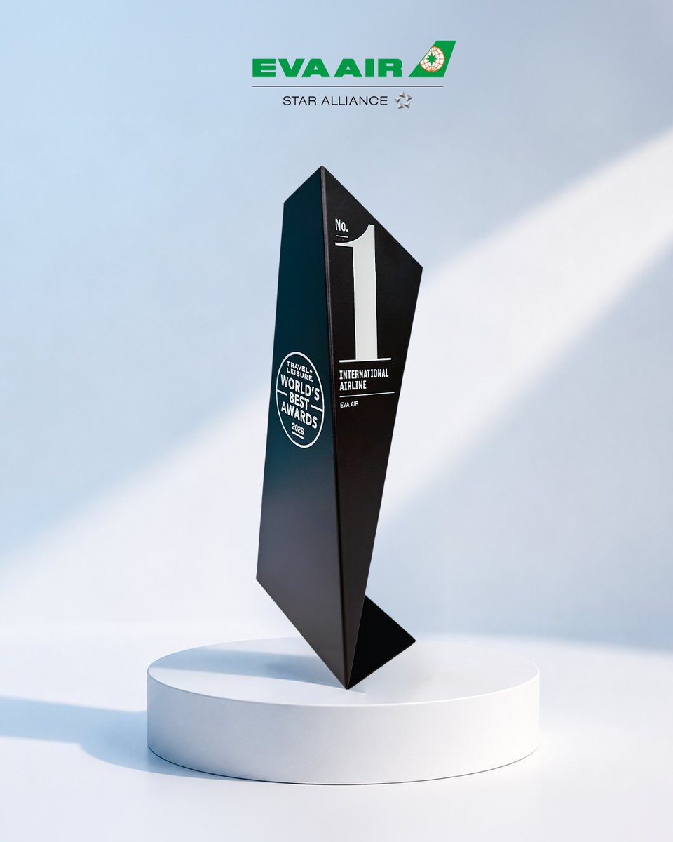 EVAAirUS's tweet photo. What makes an airline one of the world's best? 🥇✈️
Comfort. Service. Hospitality. That's the EVA Air experience. 💚
Honored to be ranked No. 1 International Airline in Travel + Leisure's World's Best Awards.
#EVAAir #TravelAndLeisure #WorldsBest #FlyWithEVA #TravelAsia https://t.co/HjVfyV74eJ