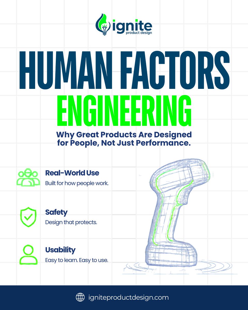 ignitepd's tweet photo. Great products aren’t just engineered to perform. They’re designed for real people.

Human factors help improve usability, comfort, safety, and real-world product success.

Learn more: https://t.co/uDjiVSuioK https://t.co/FMdOllkuum