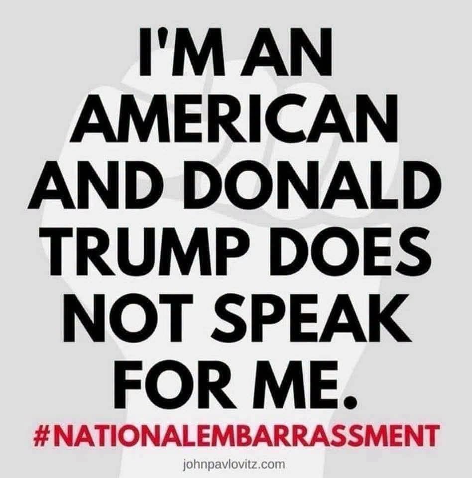 JamesTate121's tweet photo. Who else is tired of the falsehoods?
I am American and Donald Trump does not speak for me.@johnpavlovitz https://t.co/5J0tDBUNeN