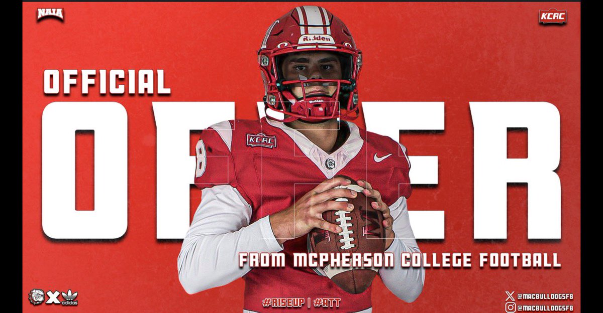 DrewB_1k's tweet photo. After a great conversation with @CoachJFisc , I am blessed to receive my second offer from McPherson college. Go Bulldogs!! @CoachKendallTod @Jamalharper_15 https://t.co/cGTU3z49yg