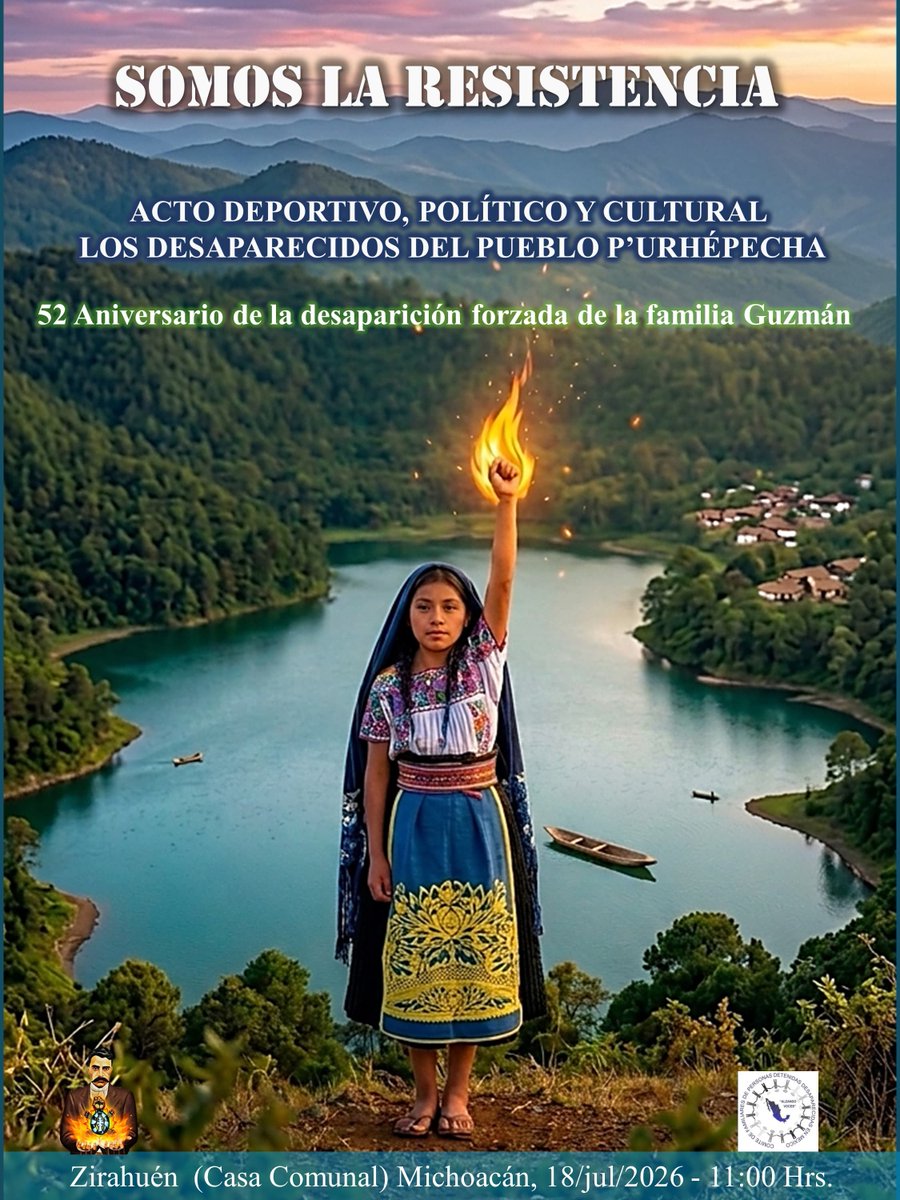 CNI_Mexico's tweet photo. Convocatoria al Acto Deportivo, Político y Cultural: Somos la Resistencia, los Desaparecidos del Pueblo P’urhépecha 

https://t.co/N71yLuL5AS https://t.co/kSBDKZ0Hhm