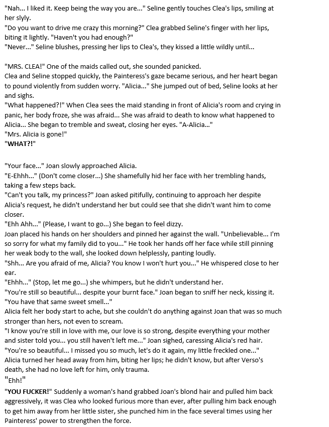 JasinyTops's tweet photo. 🖌️[Painted Story: Two Worlds Meet / Clea and Alicia Fanfic] 🖌️

Chapter 24: Alley of Troubles

I won't say too much except that it's an chapter full of action, starting emotionally and ending with tension, new directions are opening up.
Clea and Alicia 🥹

I hope you'll like it https://t.co/hrvUoWeBGn