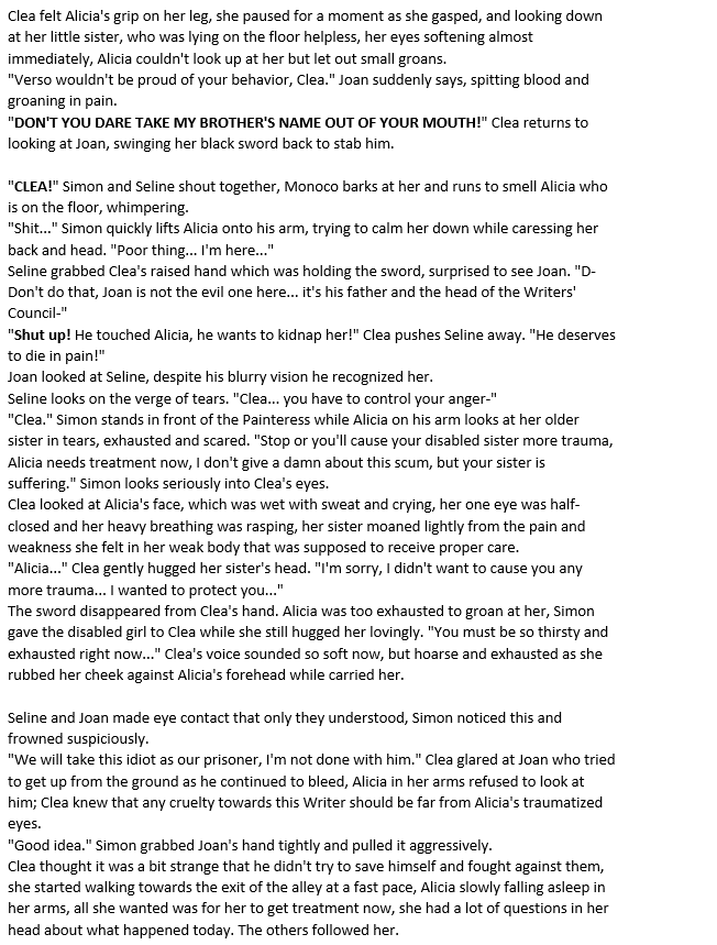 JasinyTops's tweet photo. 🖌️[Painted Story: Two Worlds Meet / Clea and Alicia Fanfic] 🖌️

Chapter 24: Alley of Troubles

I won't say too much except that it's an chapter full of action, starting emotionally and ending with tension, new directions are opening up.
Clea and Alicia 🥹

I hope you'll like it https://t.co/hrvUoWeBGn
