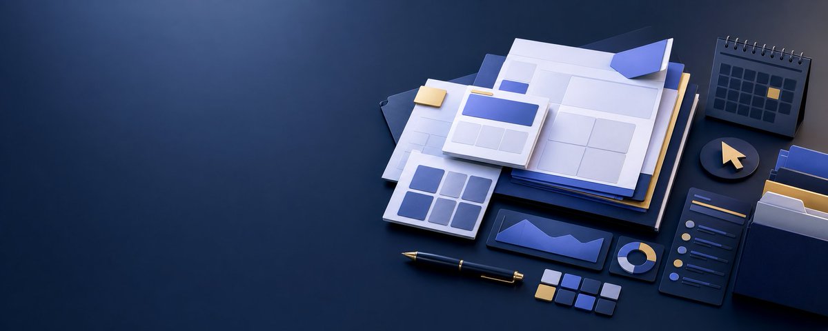 Isometric Productivity Desk Scene