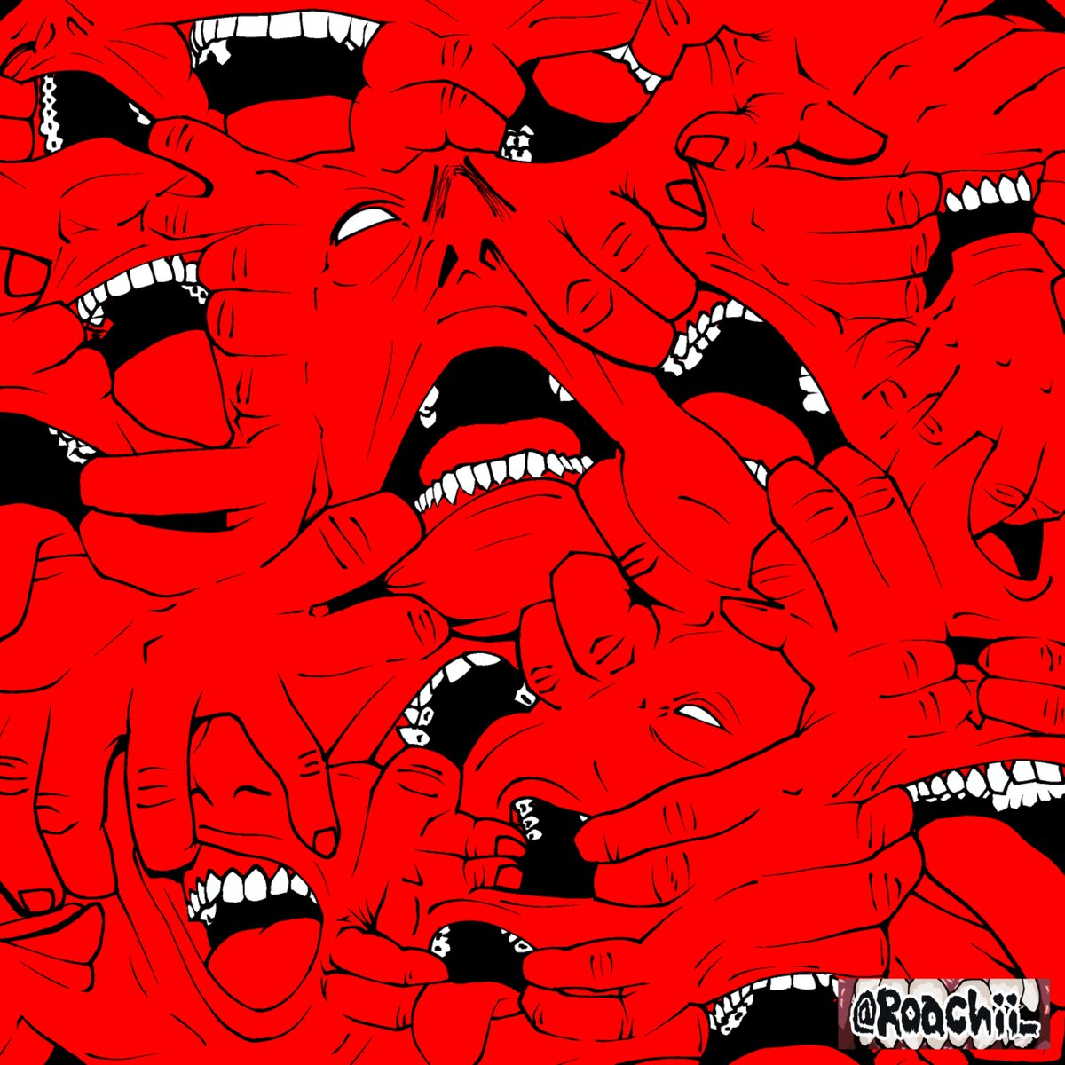 Roachii_'s tweet photo. made a pattern out of rage. it repeats forever, just like the feeling.
#patterndesign #darkart #repeatprint https://t.co/3l5qb0rnVz