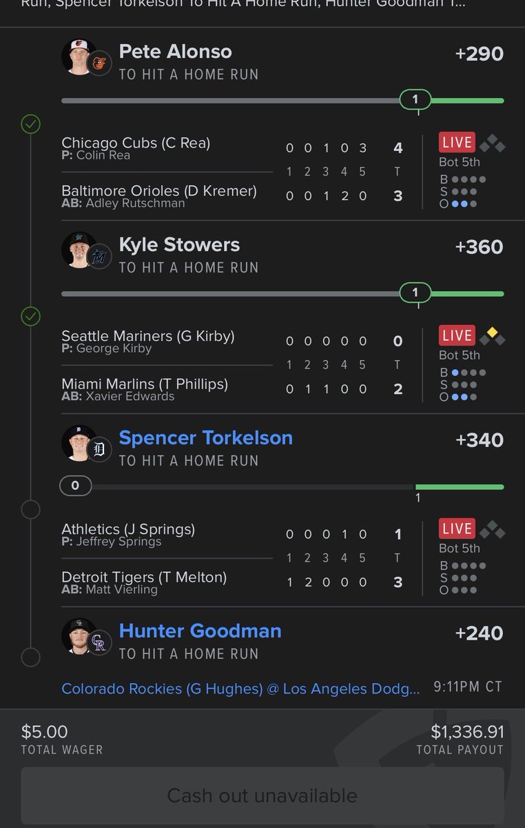 AresProdigy's tweet photo. @MLBHR FanDuel said “No Cashouts will be given out tonight “ lmao https://t.co/WtBXqgZCgR