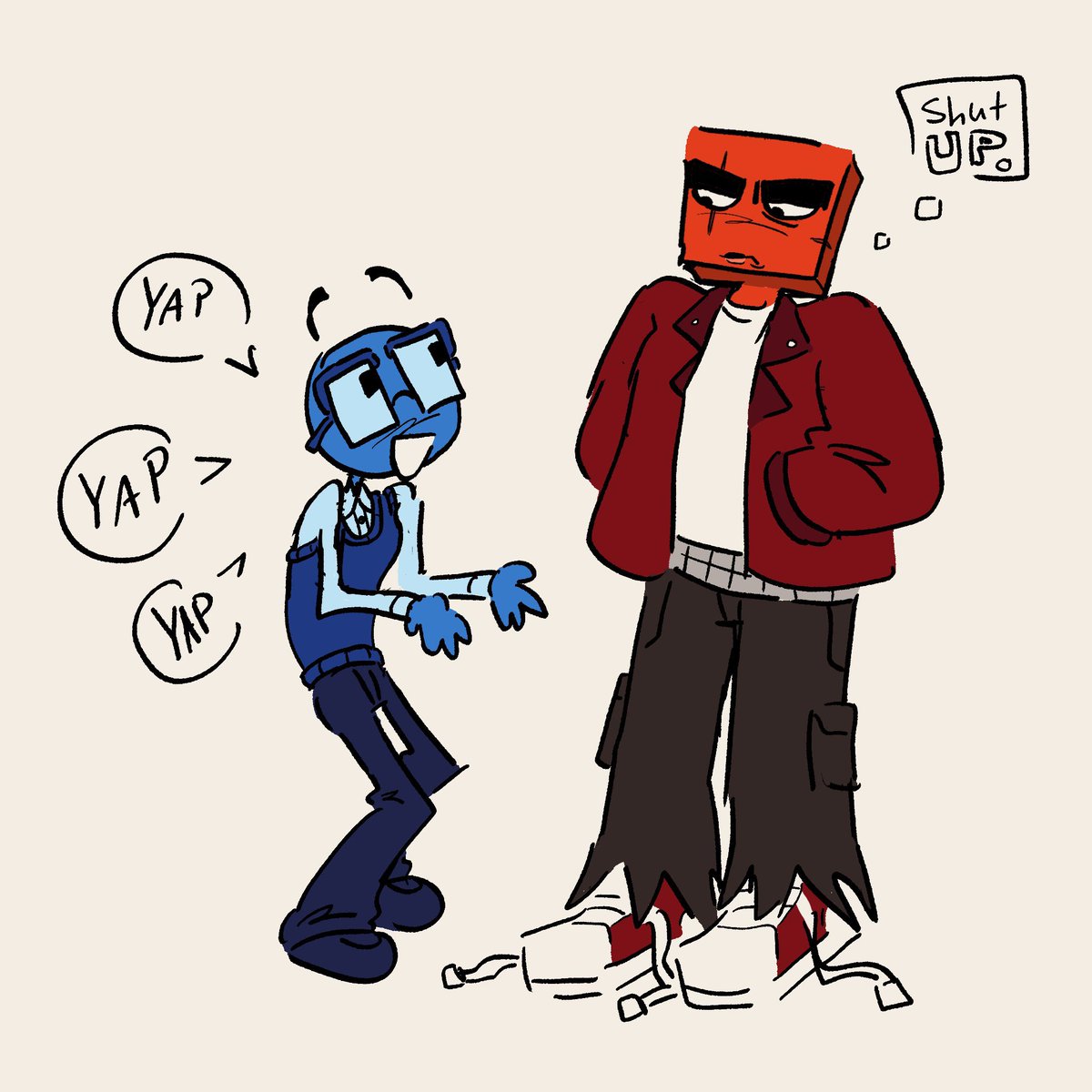 corpsecta's tweet photo. Blu and Rhett interacting with a self insert I made like a few months ago (plus reuploading two other fanarts)

#puzzleheads #blett https://t.co/PHACPL2jSH