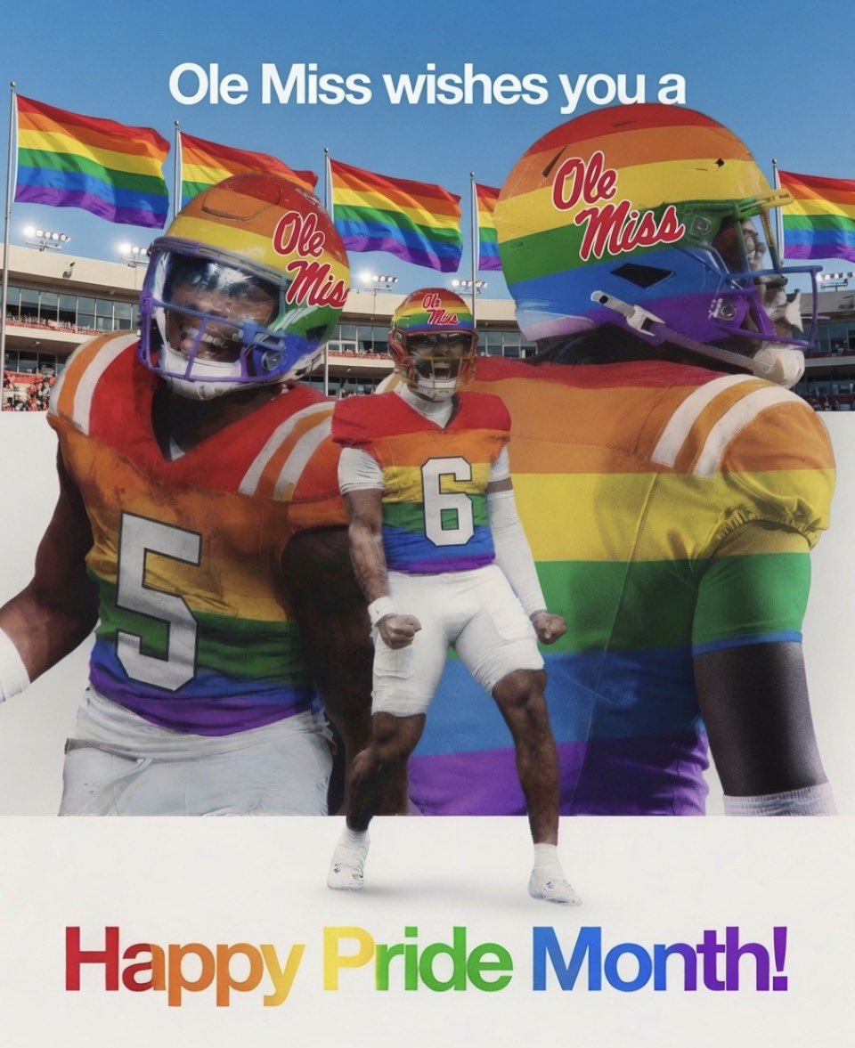 OMRReport's tweet photo. @BPow92 @TateMcRaeCrave Sounds like you’re just as gay as the rest of us Ole Miss fans 🌈🦄🏳️‍🌈 https://t.co/Pyfe5a3PkM