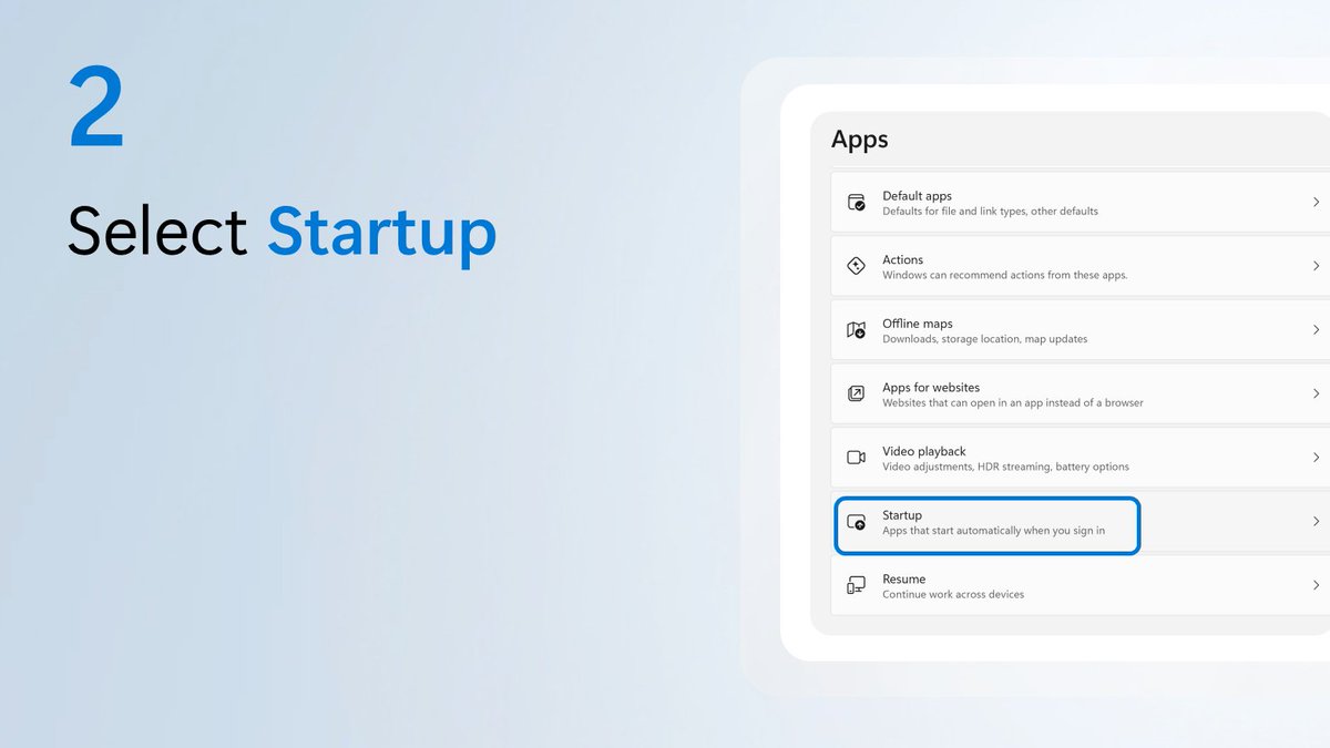 MicrosoftHelps's tweet photo. Too many startup apps can slow you down. Here's how to turn off the ones you don't need 👇 https://t.co/ikf9PainTY