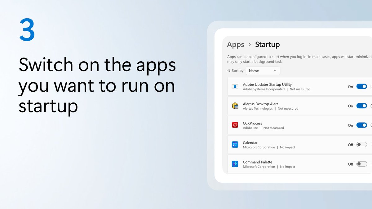 MicrosoftHelps's tweet photo. Too many startup apps can slow you down. Here's how to turn off the ones you don't need 👇 https://t.co/ikf9PainTY